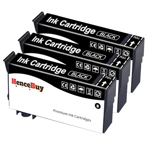 HenceBuy 405XL Schwarz für Epson 405 XL Druckerpatronen Kompatibel mit Workforce Pro WF-4820 Patronen WF-4820DWF WF-3820 WF-3820DWF WF-4825 WF-3825DWF WF-4830DTWF WF-7840DTWF WF-7830 WF-7310 (3 BK)