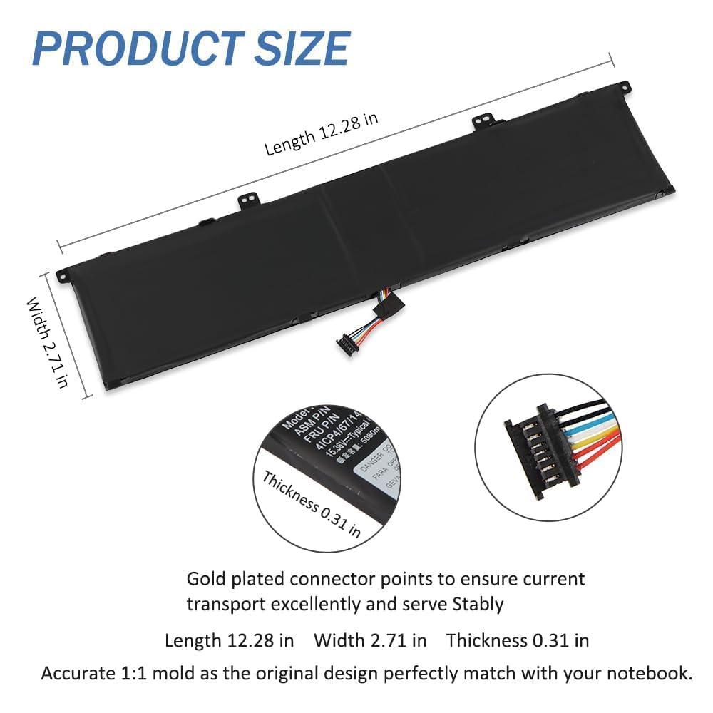 L19M4P71 Laptop Akku für Lenovo L19C4P71 Ersatz Laptop Akku Kompatibel mit Lenovo ThinkPad X1 Extreme P1 3rd Gen 20TK0012US 20TK000DUK 20TK000AMH 5B10X19049 SB10X19047 15.36V 80Wh