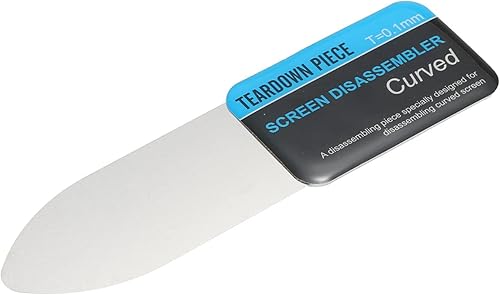 Miniatura 3 de PATIKIL Plana curvada Spudger Pry Blade Profesional Acero Inoxidable Metal 0.004 in Herramienta de apertura de palanca ultra fina para reparación de