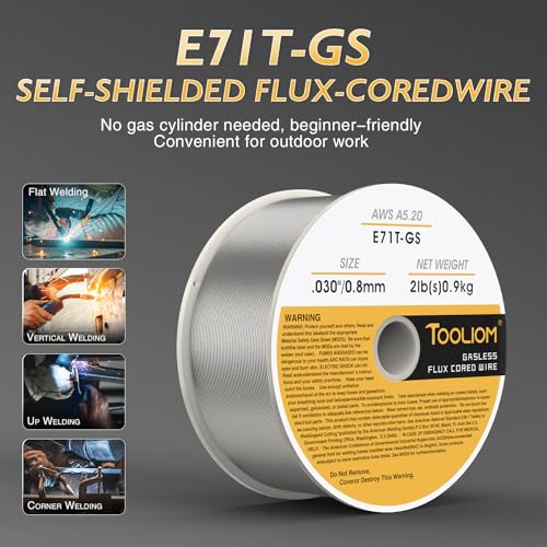 Image of TOOLIOM E71T-GS 0.030 inch Gasless Flux Core Welding Wire 2LB | Welds carbon steel in all positions, minimal spatter, easy slag removal