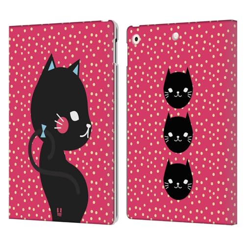 Étui iPad 10.2 chat noir dans rose pour emporter votre tablette au café