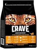 Crave Premium Trockenfutter mit Truthahn & Huhn für Katzen – Getreidefreies Adult Katzenfutter mit hohem Proteingehalt – 3 x 2,8 kg