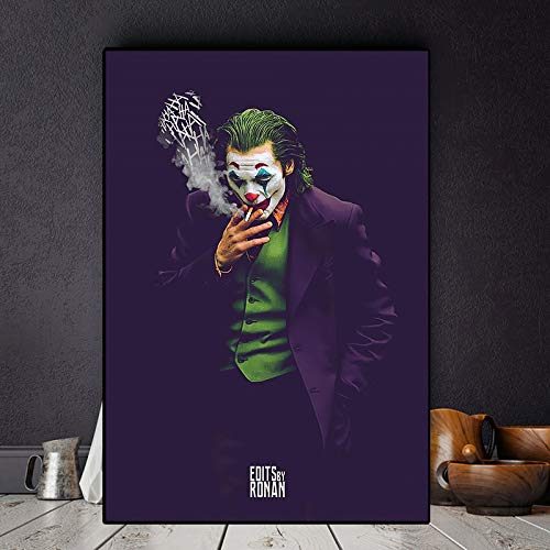 Njuxcnhg Film Joker Poster geant Mural Manga Monde de l'art de la Toile Affiche en Toile Art Mural Pas de cadre-70x105cm