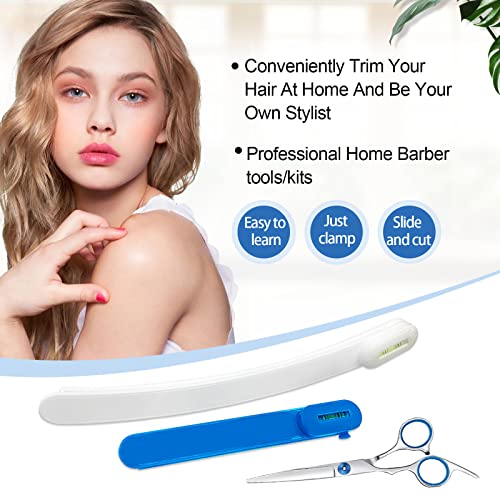 Hair Cutting Tools With Scissors, Hair Cutting Kit Women, Diy Home Hair Cutting Clips For Bangs, Layers, And Split Ends, Hair Cutting Guide (Set Of 3) Color Blue #TOP1