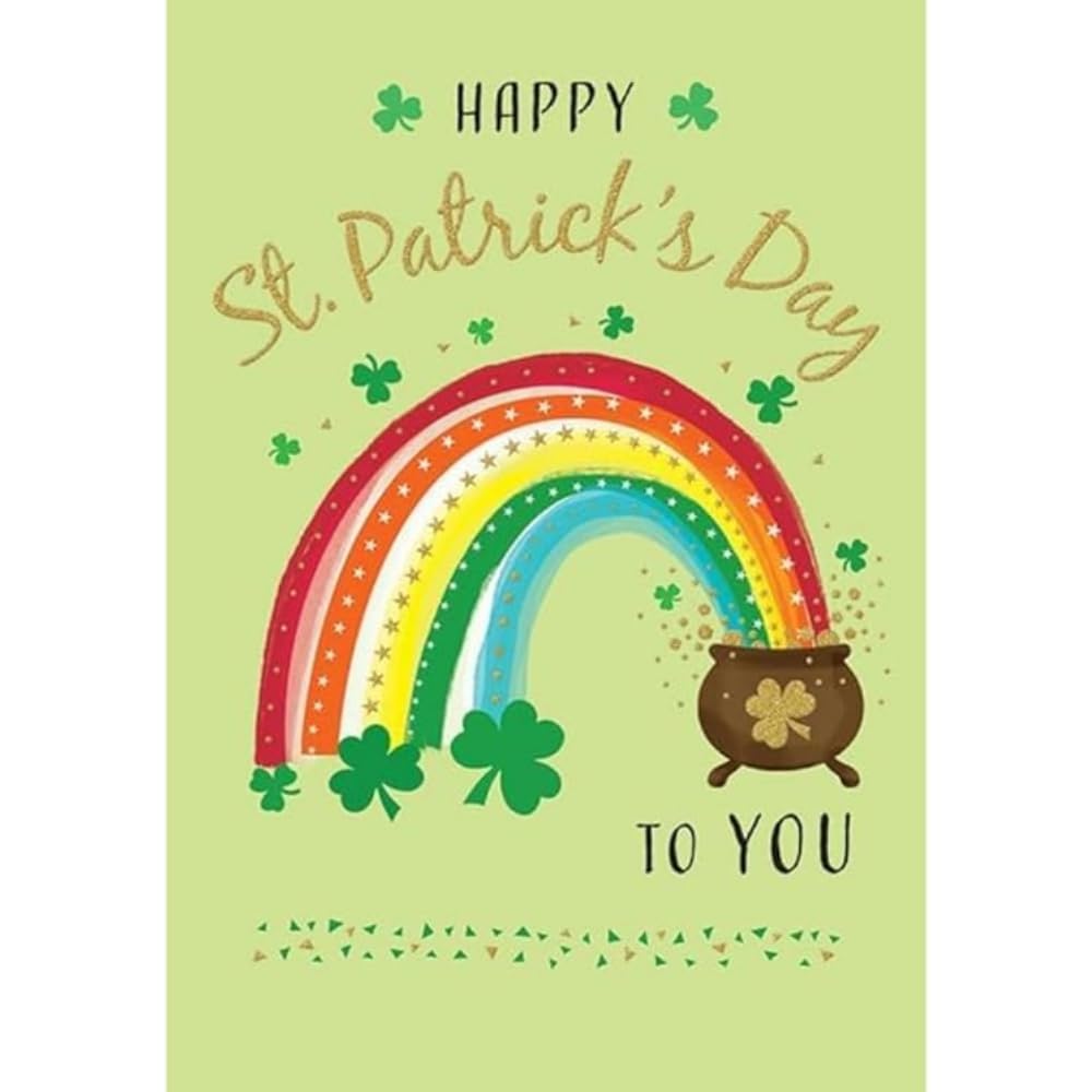 Happy St Patrick's Day Card Rainbow - 7x5 inches - Regal Publishing