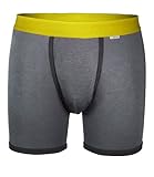 MyPakage Men's Weekday Boxer Brief (Grey  Yellow, Large (34-36))