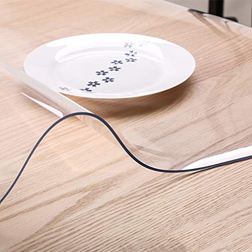 Nappe de Table Basse en PVC Transparent et Cristal Souple Rectangle