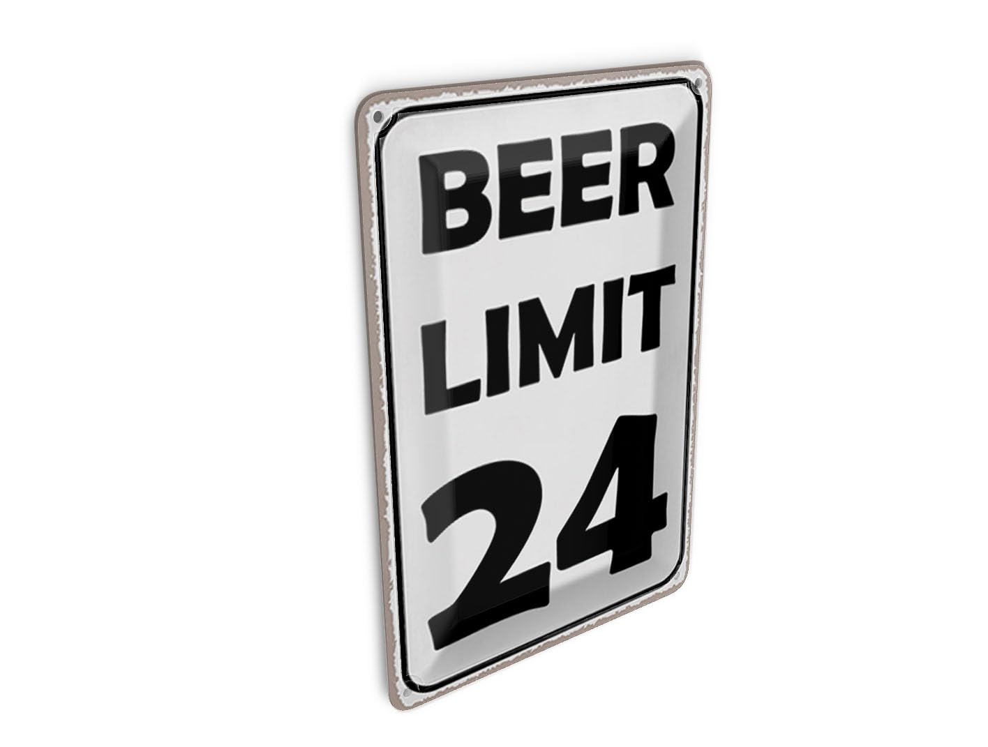 Femer Tin Postcard Saying 10 x 14 cm Beer Limit 24 Beer Alcohol Metal Decorative Sign