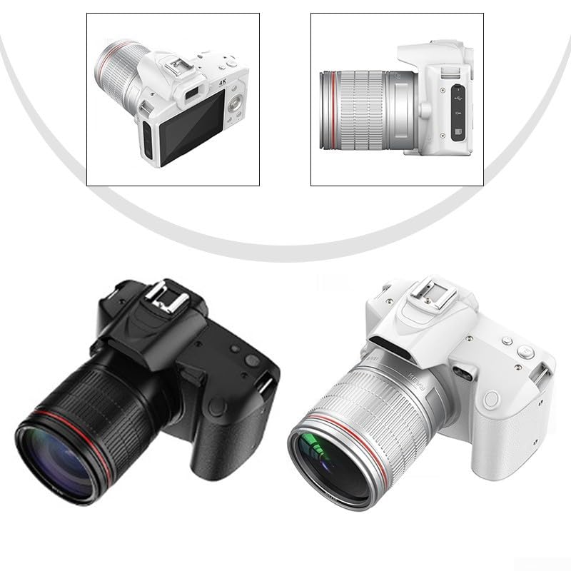 Cámaras de fotografía digital 4K, cámara D5 HD WiFi DSLR, cámara digital de belleza dual de 64 megapíxeles, pantalla táctil con zoom de 16X, 23 x 16 x 11,8 cm (negro)