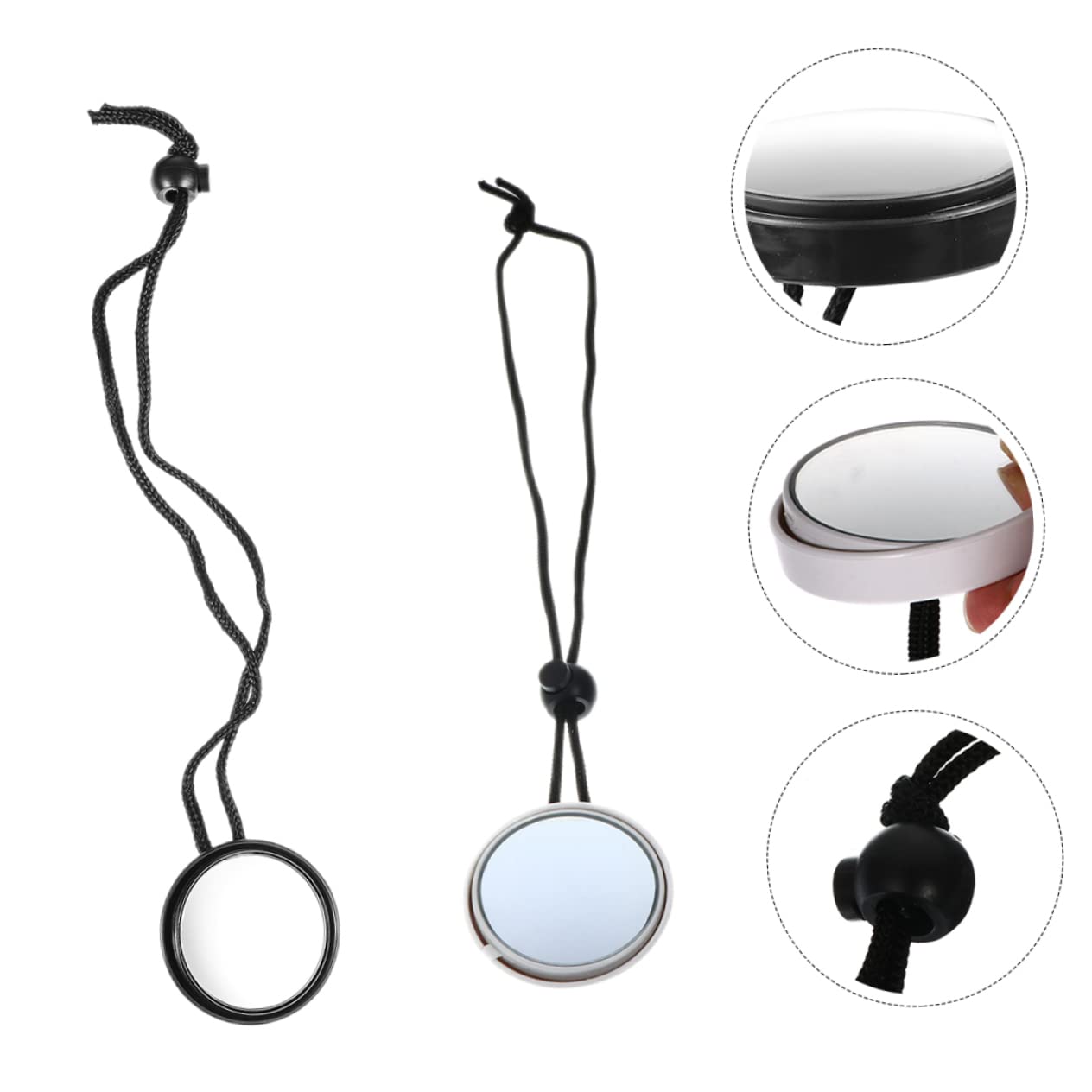 Parliky 2pcs Adjustable Diving Mirror Safety Rearview Mirror for Underwater Cave Diving Durable Boat Accessories with Bungee Lanyard for Scuba Equipment