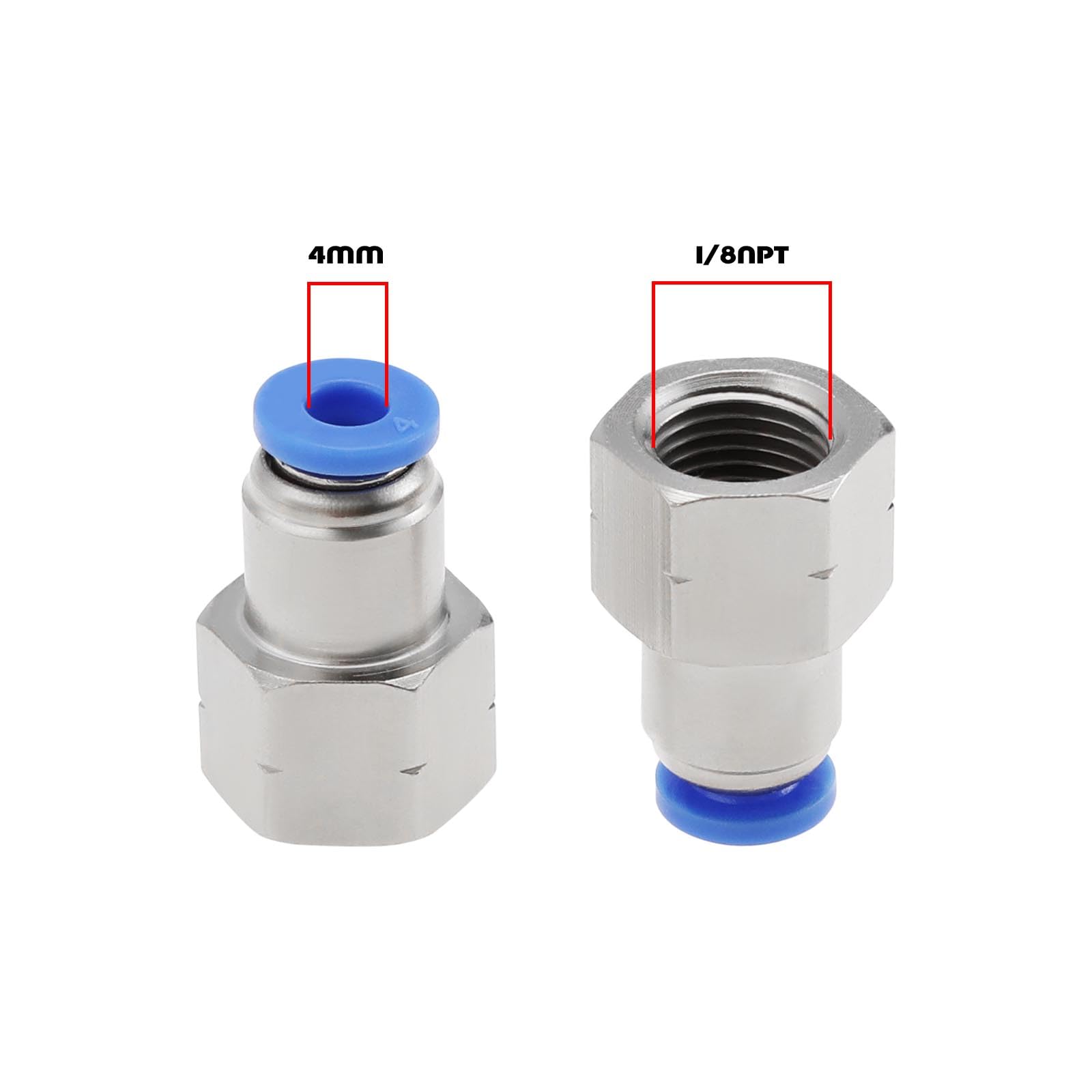 Raccordo A Innesto Rapido Per Tubi Aria Compressa Uxcell - Da 8 Mm A 10 Mm