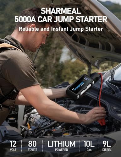 Jump Starter 5000A, 12V Car Battery Jump Starter with USB Quick Charge , Battery Booster with 3 Modes Flashlight and Jum - Additional View
