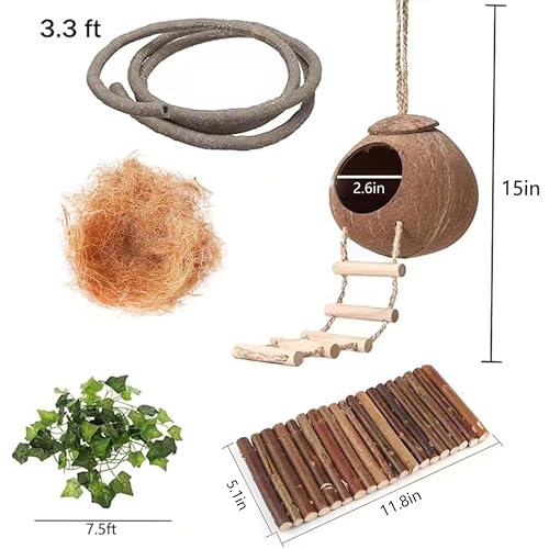 image for COSOC 10PCS Crested Gecko Tank Accessories, Reptile Plants Bridge Vine