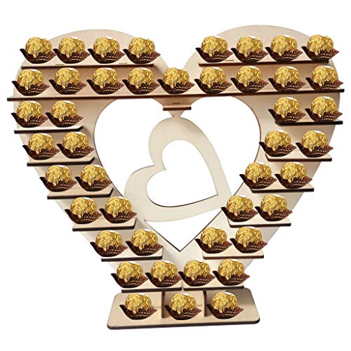 Skybook Rocher Ferrero Herz Display Ständer Mittelstück Perfekt für Parties Hochzeiten & Candy Bar Hölzerner Schokoladen-Ausstellungsstand Hochzeitsfest Dekoration - 1pcs (5#)