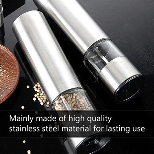 Yardwe 2Pcs Saleiro Em Aço Inoxidável Moedor de Pimenta Elétrico Moinhos de Sal Do Mar Bateria Opera