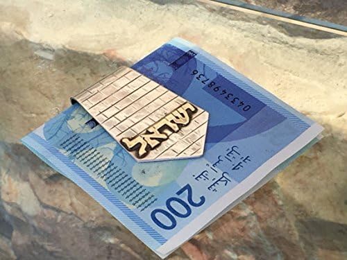 Men's Custom Hebrew Name Kotel Money Clip Silver And Gold