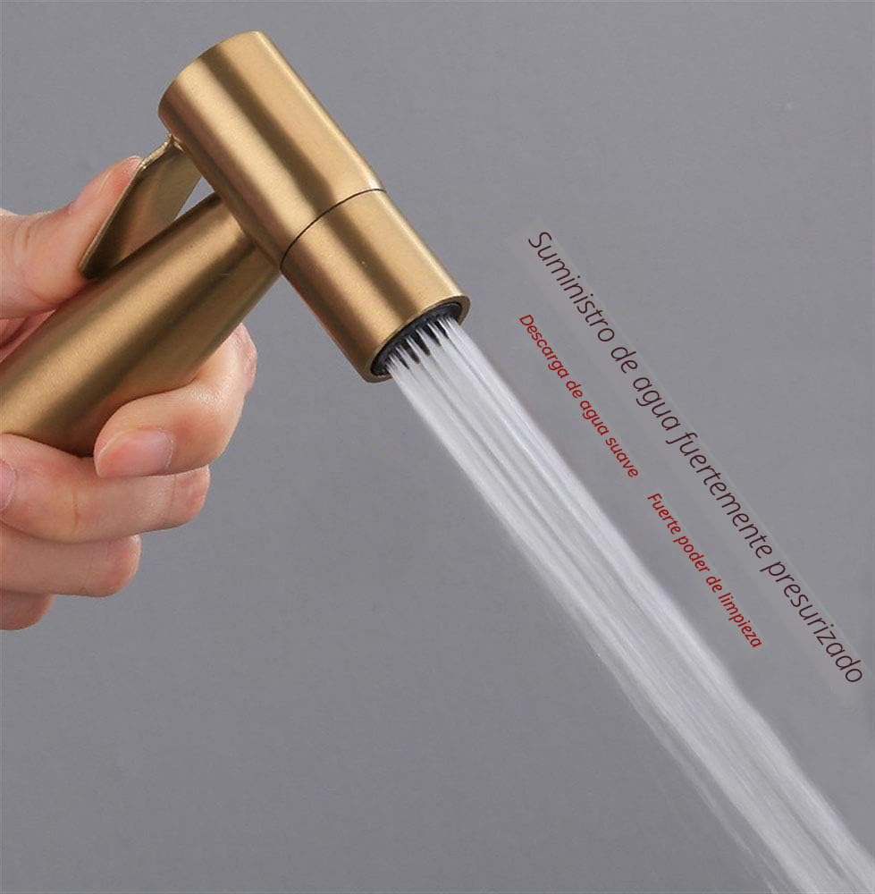 [LOSCHEN] Pulverizador de Bidé Para Inodoro, Pulverizador de Mano de Acero Inoxidable Para WC, Grifos de Bidé Shattaf Pulverizador (Dorado)