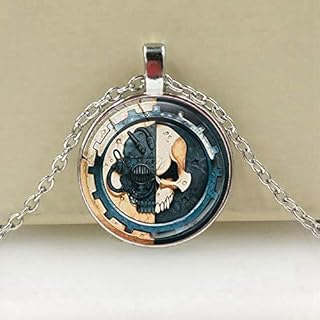Warhammer 40k Adeptus Mechanicus Necklacre Picture Charm Space Marines Video Game Silver Plated Pendant Jewelry
