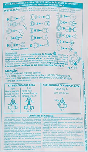 Acabamento para Registro de Gaveta e Pressão Até 1