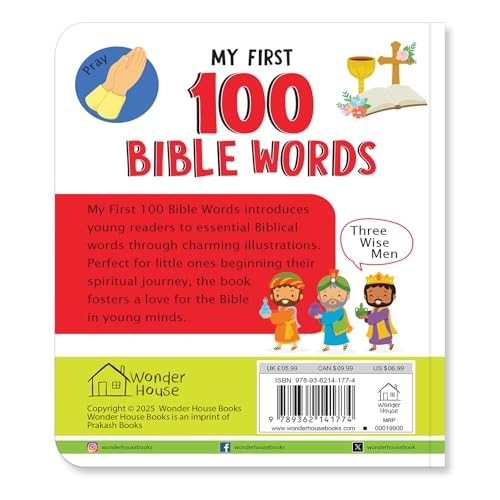 Image of My First 100 Bible Words - Illustrated Christian Board Book for Kids: Learn First Faith-Based Words from the Bible with Bright Pictures & Simple Meanings | Early Spiritual Vocabulary Builder for Toddlers & Preschoolers | Ages 2-6 Years