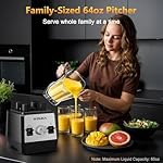Blender, Countertop Blenders for Kitchen with 64oz Pitcher, Powerful 25000 PRM Blender for Smoothies, Ice Crushing, Frozen Fruits, Milkshakes, Pulse Function, Self-Cleaning, Dishwasher Safe - Image 4