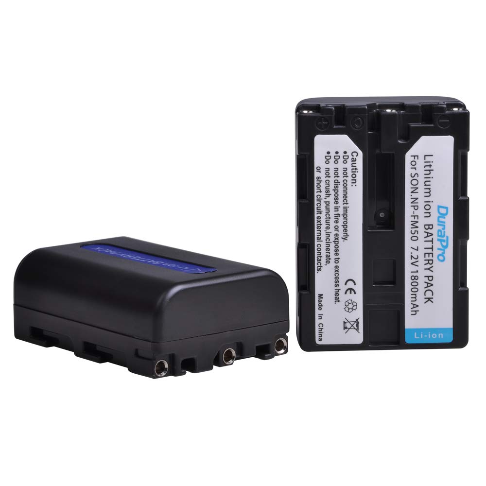 DuraPro 2Stk NP-FM50 NP FM50 Akku + Dual USB Ladegerät für Sony NP-FM30, NP-FM51, NP-QM50, NP-QM51, CCD-TRV128, CCD-TR108, CCD-TR208, CCD-TR408, CCD-TR748, Kameras CCD-TRV106, CCD-TRV107, CCD-TRV108