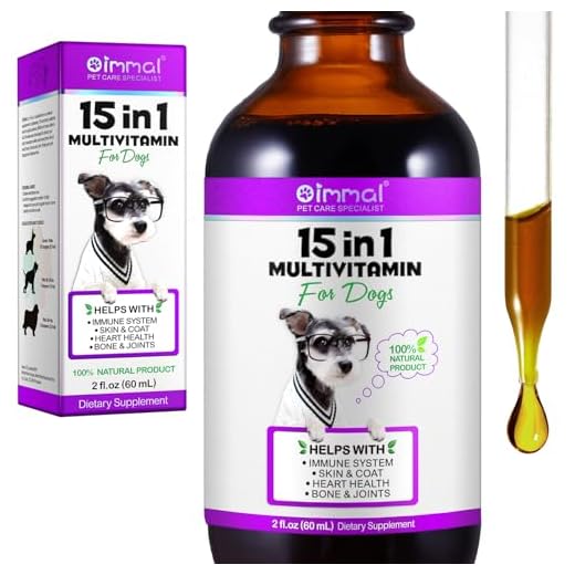 Dog Vitamins and Supplements, Dog Vitamin Liquid for Hip and Joint, Skin Coat, Skin Health, Gut Health, Heart Health, 15 in 1 Multivitamin for Dogs All Breeds and Ages, Dogs Herb Supplement (60ml)