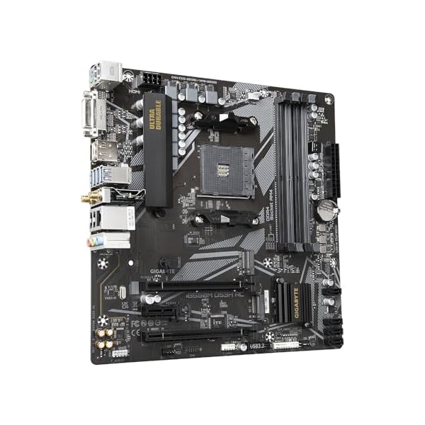 GIGABYTE B550M DS3H AC Placa Base - Procesadores AMD Ryzen 5000, VRM de 5+3 Fases, hasta 4733 MHz DDR4, 1xPCIe 4.0 + 1xPCIe 3.0 M.2, Wi-Fi 5, LAN 1GbE, USB 3.2 Gen 1 - Image 3