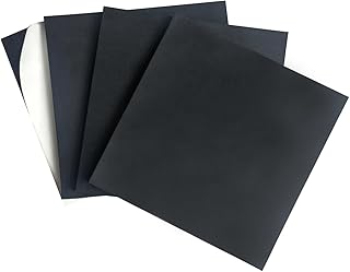 4 Pieces Neoprene Rubber Pads with Adhesive Backing 1/4 in Thick x 4 in x 4 in, Anti Vibration Pads, Rubber Block for Anti-Slip, Shock Absorption, Protection