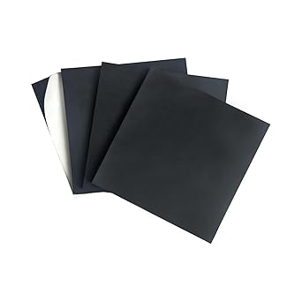 4 Pieces Neoprene Rubber Pads with Adhesive Backing 1/4 in Thick x 4 in x 4 in, Anti Vibration Pads, Rubber Block for Anti-Slip, Shock Absorption, Protection
