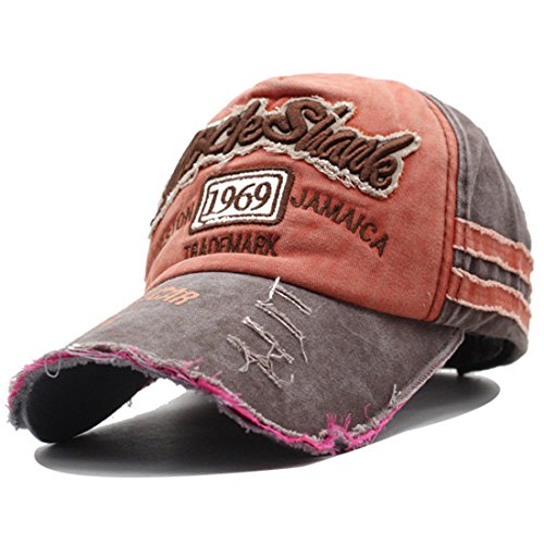 Preisvergleich Produktbild Kuyou Distressed Basecap Snapback Outdoor Baseball Kappe Mütze (Braun)