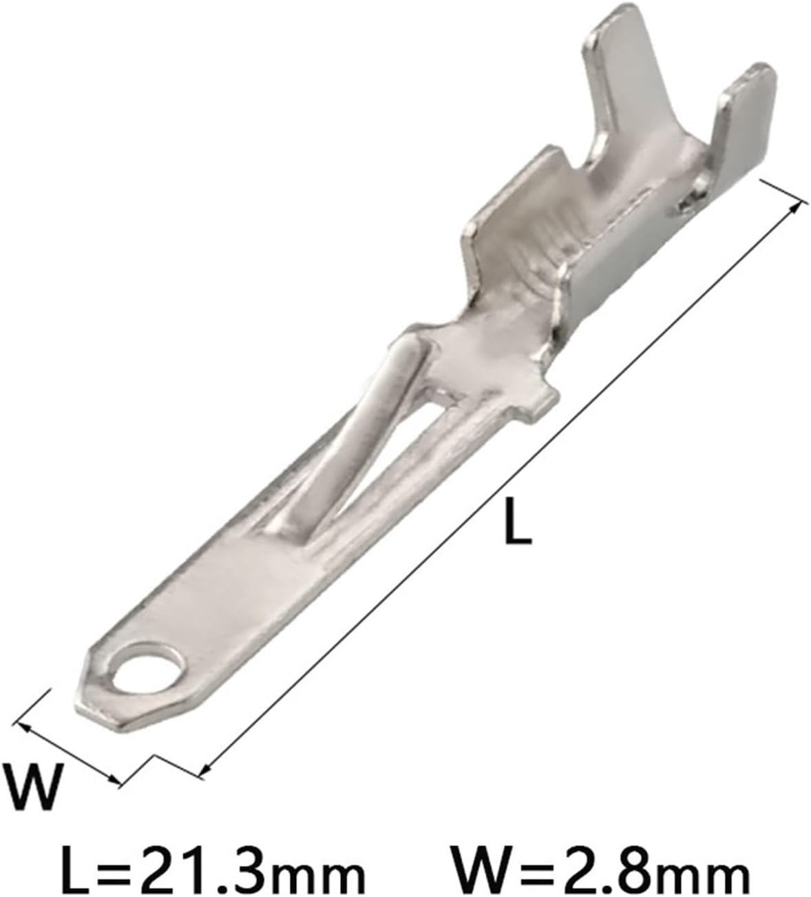 50 PCS 2.8mm Connector Crimp Loose Tin Plated Replacement Terminal Automatic Wiring Terminal Block 1500-0071 DJ611-2.8×0.5A