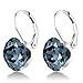 Gem Stone King 19.00 Cttw Blue Crystals Earrings For Women | 925 Sterling Silver | Cushion 10MM | Fine Jewelry Gifts for Her Mom Women Wife