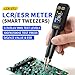 FNIRSI LCR-ST1 10KHz LCR Meter Tweezer, Mini Smart SMD Tester, ESR Meter, Multimeter, Capacitance Inductance Continuity Diode Tester, Auto Component Recognition Electronic Component Analyze