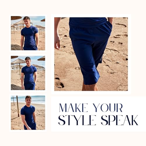 Islamic Men's Long-Fit Swimwear-Shorts | Knee-Length Modest Bathing Suits | Comfortable for Sports, Daily Wear4