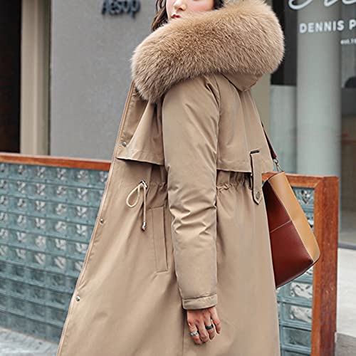 AOCRD Cappotto da donna in cotone con colletto in