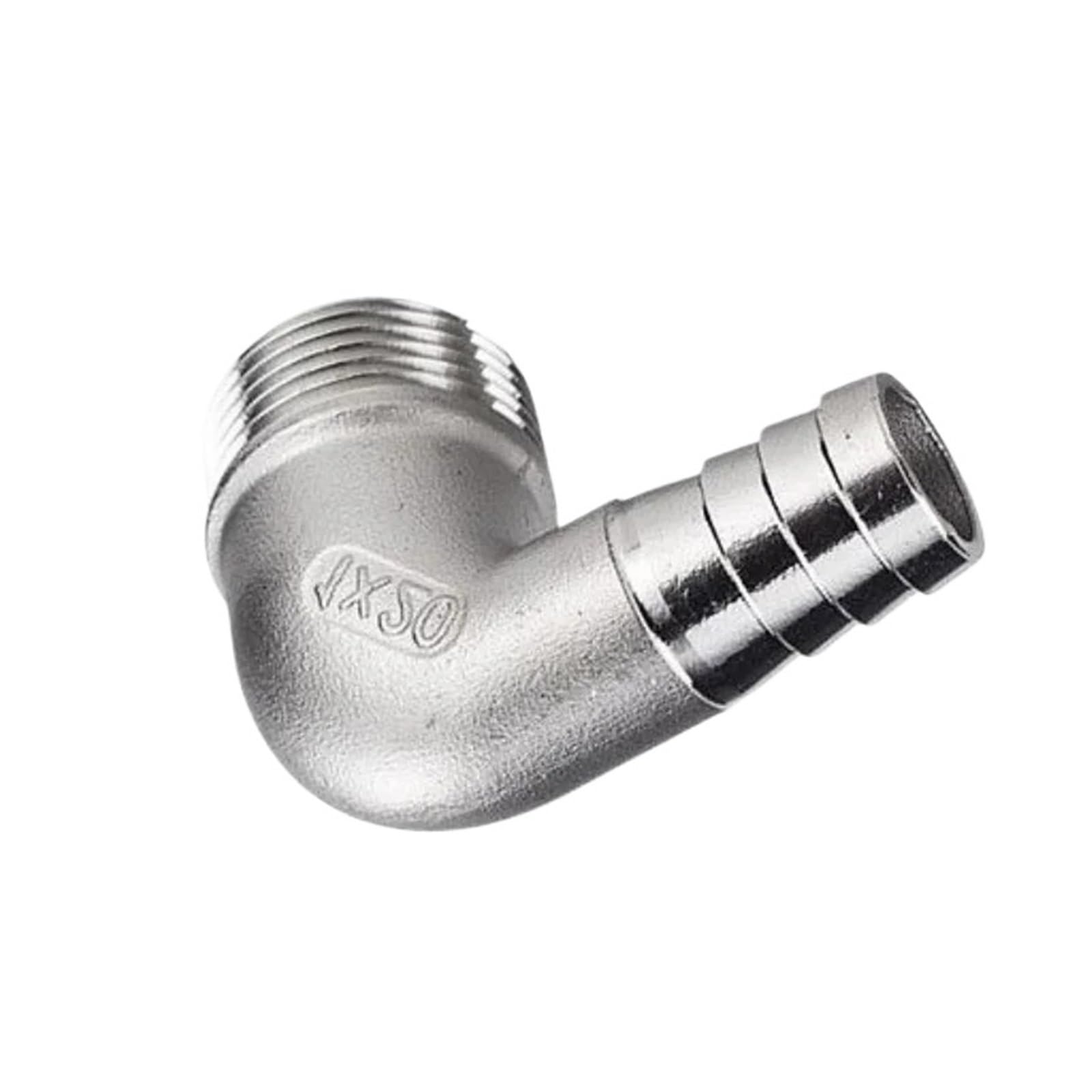 Adaptador Manguera Ducha 1/8 "1/4" 3/8 "1/2" 3/4 "Macho 6mm 8mm 10mm 12mm Espiga for Manguera Codo 90 Grados 304 Conector Macho de Montaje tubería Acero Inoxidable | 32mm Hose,1"