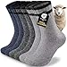 inaWarm Thermosocken Herren, Dicke Warme Wintersocken, Atmungsaktiv Wollsocken Männer für Wandern, Zuhause, Freizeit, Skifahren 3 Paar