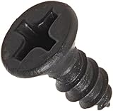Steel Sheet Metal Screw, Black Oxide Finish,  82 degrees Flat Head, Phillips Drive, Type AB, #6-20 Thread Size, 1/2
