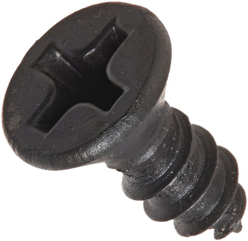 Small Parts 0608ABPFB Steel Sheet Metal Screw, Black Oxide Finish, 82 degrees Flat Head, Phillips Drive, Type AB, #6-20 Thread Size, 1/2