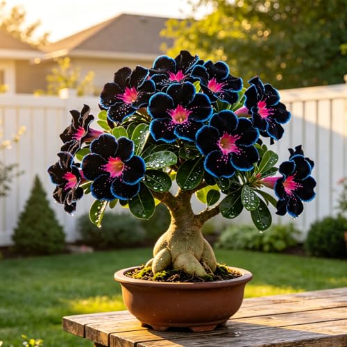 Attraktive Gartenverzierung Frostharte langjährige ägyptische Wüstenrose unkompliziert zu pflegen-1Rhizome-E