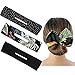 3Pcs Black Deft Bun Maker for Hair, Magic Donut Wire Hair Bun Maker Clip Fast Bun Hairstyle Tool Large Cloth Hair Bands Scrunchies Chignon Maker for Women Girls (Black)