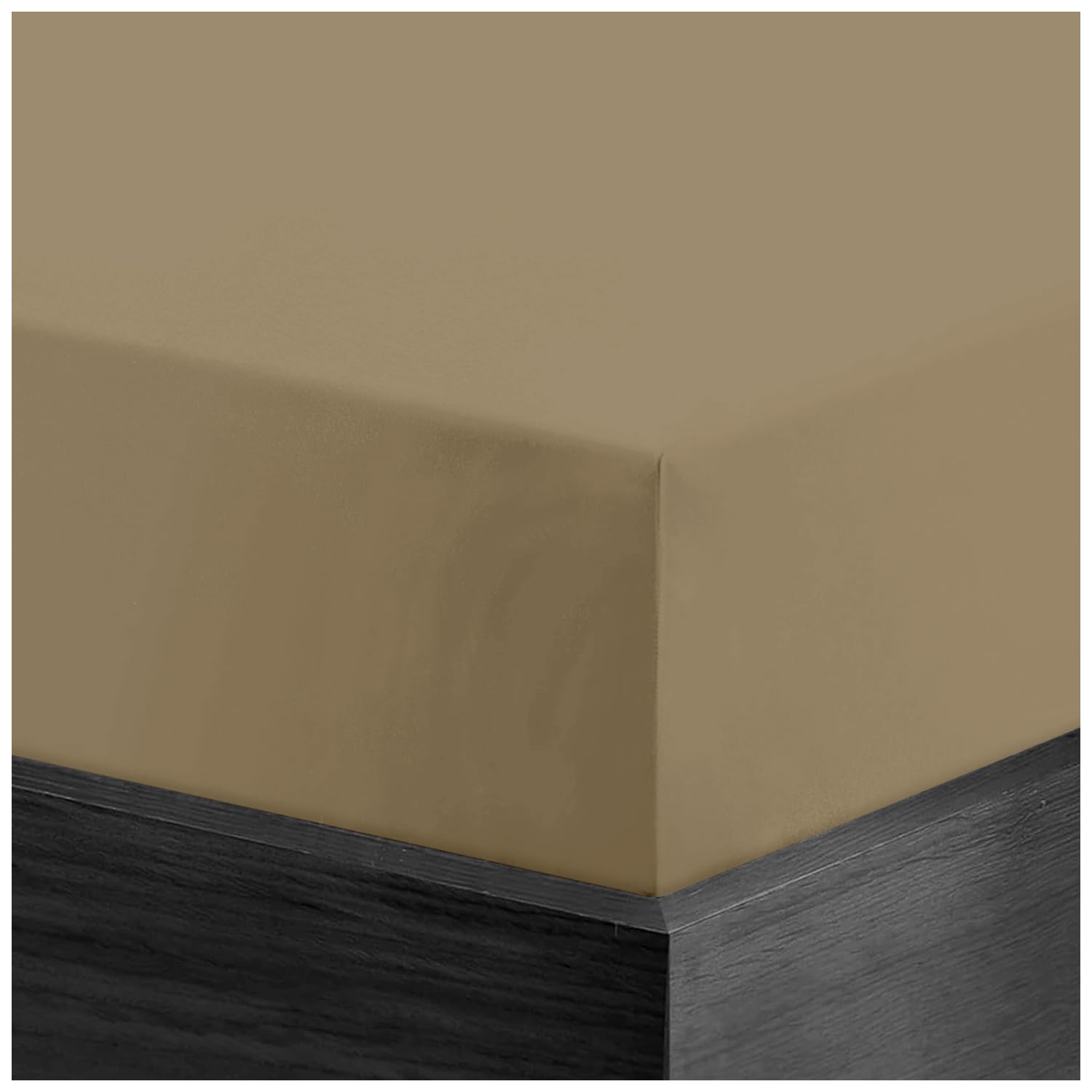 Gc Gaveno Cavailia Latte Flannelette Fitted Sheet | Elastic Corner, Soft Brushed Cotton Fitted Sheets King Size (152 X 203 Cm) | Thermal Flannelette Sheets Bottom,