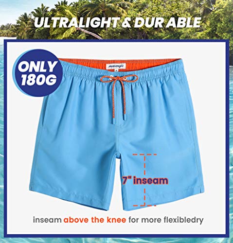Image of maamgic Mens Slim Fit Swim Shorts Swim Trunks 7 inch Quick Dry Mens Bathing Suits with Mesh Lining