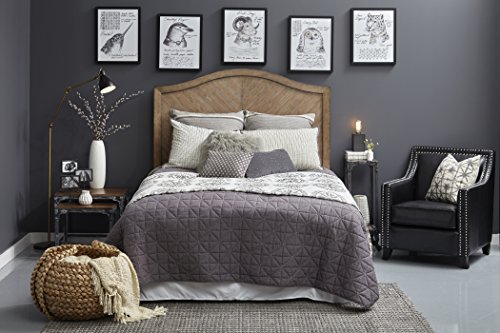 Pulaski Camel Back Chevron Patterned Wood Headboard, Queen, Brown