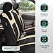 FH Group Full Set Cloth Car Seat Covers - Universal Fit, Low Back Front Seat Covers, Airbag Compatible, Split Bench Rear Seat, Washable Seat Cover for SUV, Sedan, Van Beige