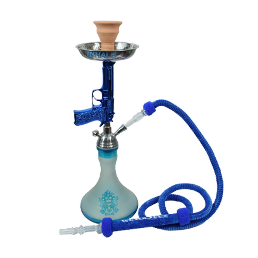 24 ICED Hookah Aqua Gun Hookah Pistol-Type Hookah Original Gangsta Complete Hookah Set Long Egyptian Gangsta Hose Stainless