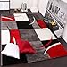 Produktbild Paco Home Designer Teppich mit Konturenschnitt Karo Muster Rot Schwarz, Grösse:60x110 cm