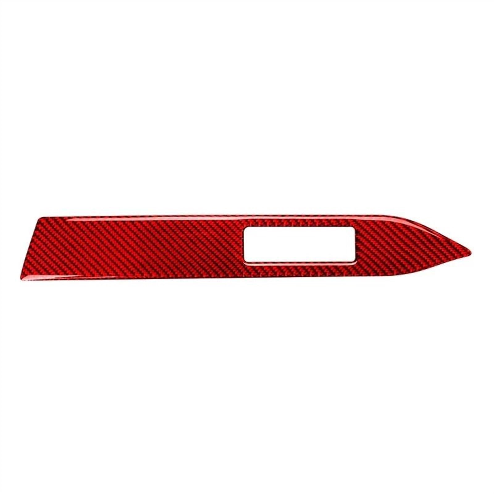 Carbon Fiber Car Dashboard Decoration Strip Sticker for Ford for Mustang 2015 2016 2017 2018 2019 2020 2021 Anti-dust(Red RHD)