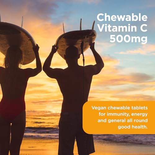 Healthspan Vitamin C 500mg (160 Chewable Tablets) | Supports Immune & Nervous Systems | Boosts Energy Levels & Psychological Function | Added Natural Citrus Bioflavonoids | Free of Aspartame | Vegan - Image 3